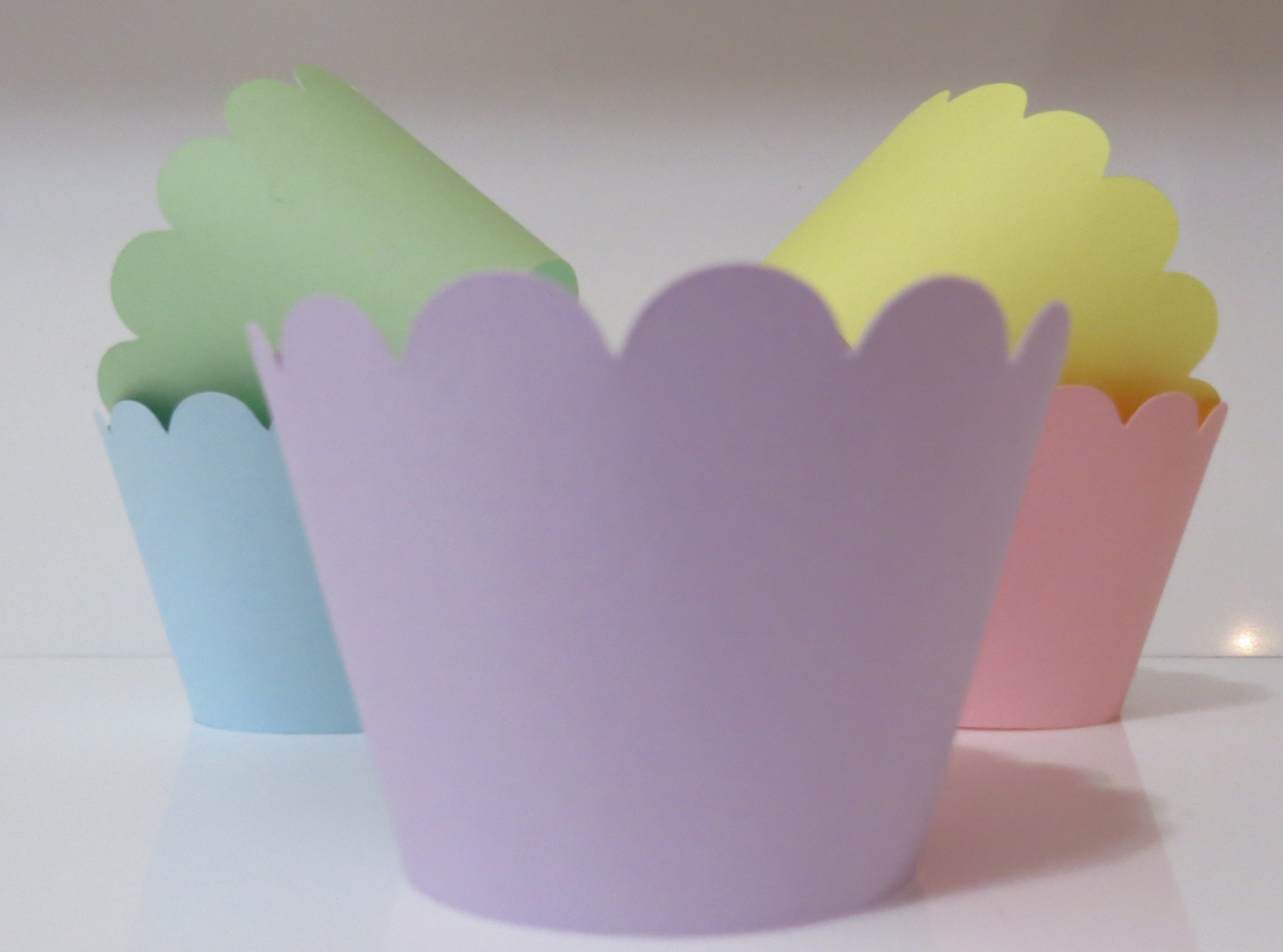 15 Pastel Rainbow Color Cupcake Wrappers..fully | Etsy