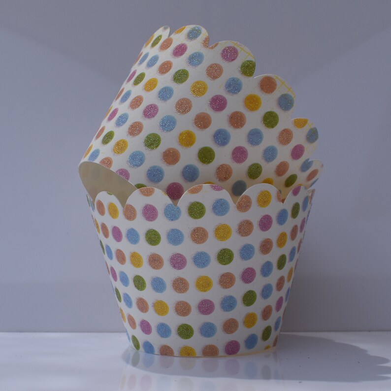 12 Multi Color Cupcake Wrappers...fully Assembled.....baby - Etsy