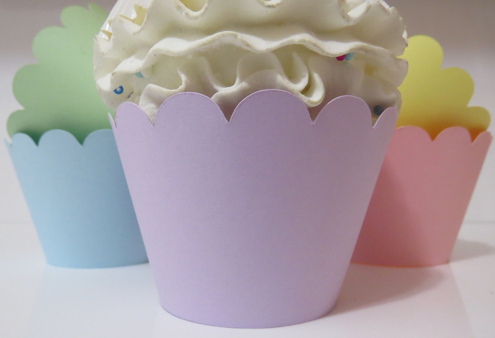 15 Pastel Rainbow Color Cupcake Wrappers..fully | Etsy