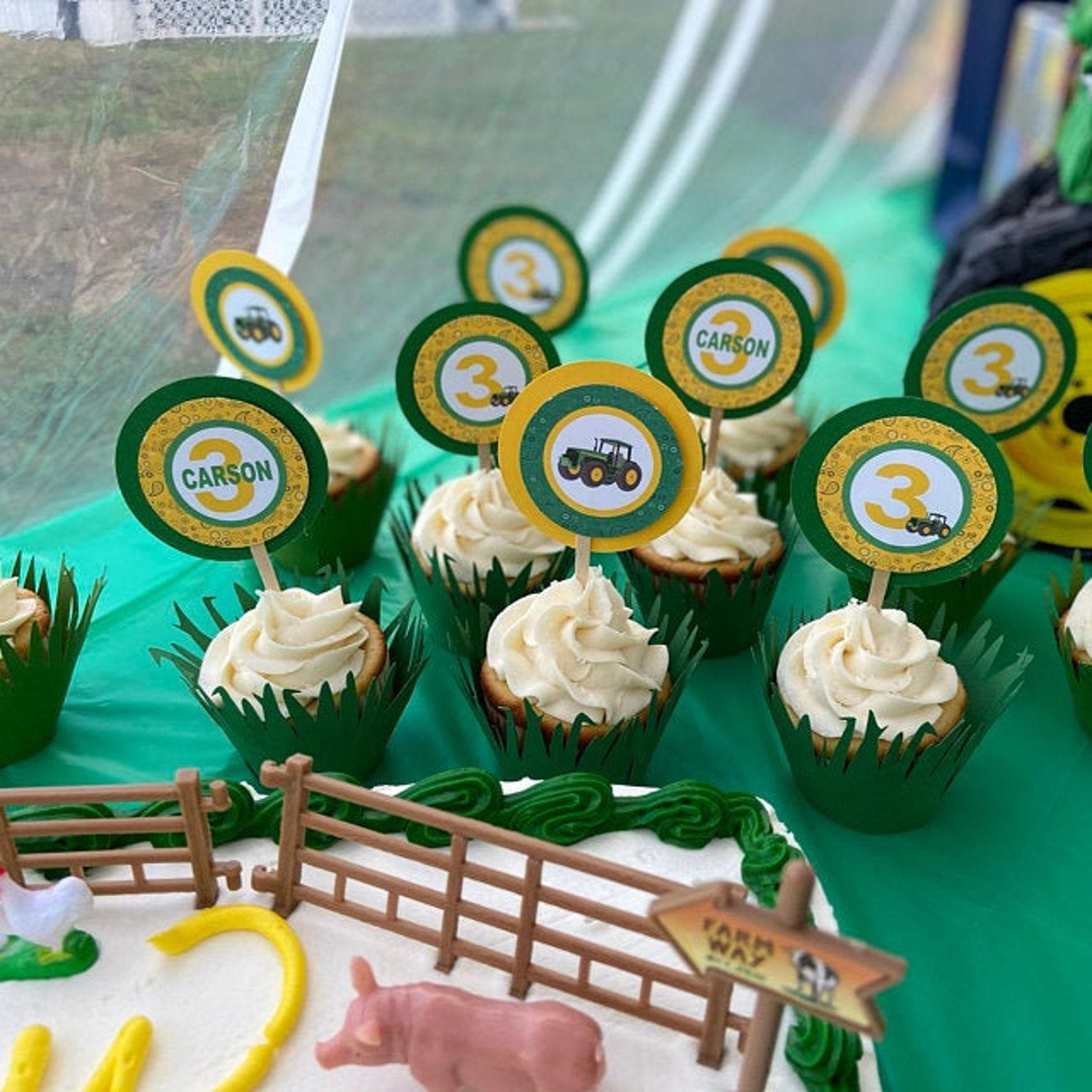 Grass Cupcake Wrappers Set of 12.....dark Green and Jungle Etsy