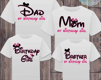Matching Disney Family Birthday Girl Tshirts - Mickey Minnie Mouse Birthday Girl - Disney Inspired - Matching Birthday Shirts - Minnie Mouse