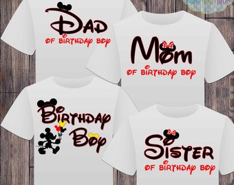 Matching Disney Family Birthday Boy Tshirts - Mickey Minnie Mouse Birthday Girl - Disney Inspired - Matching Birthday Shirts - Minnie Mouse