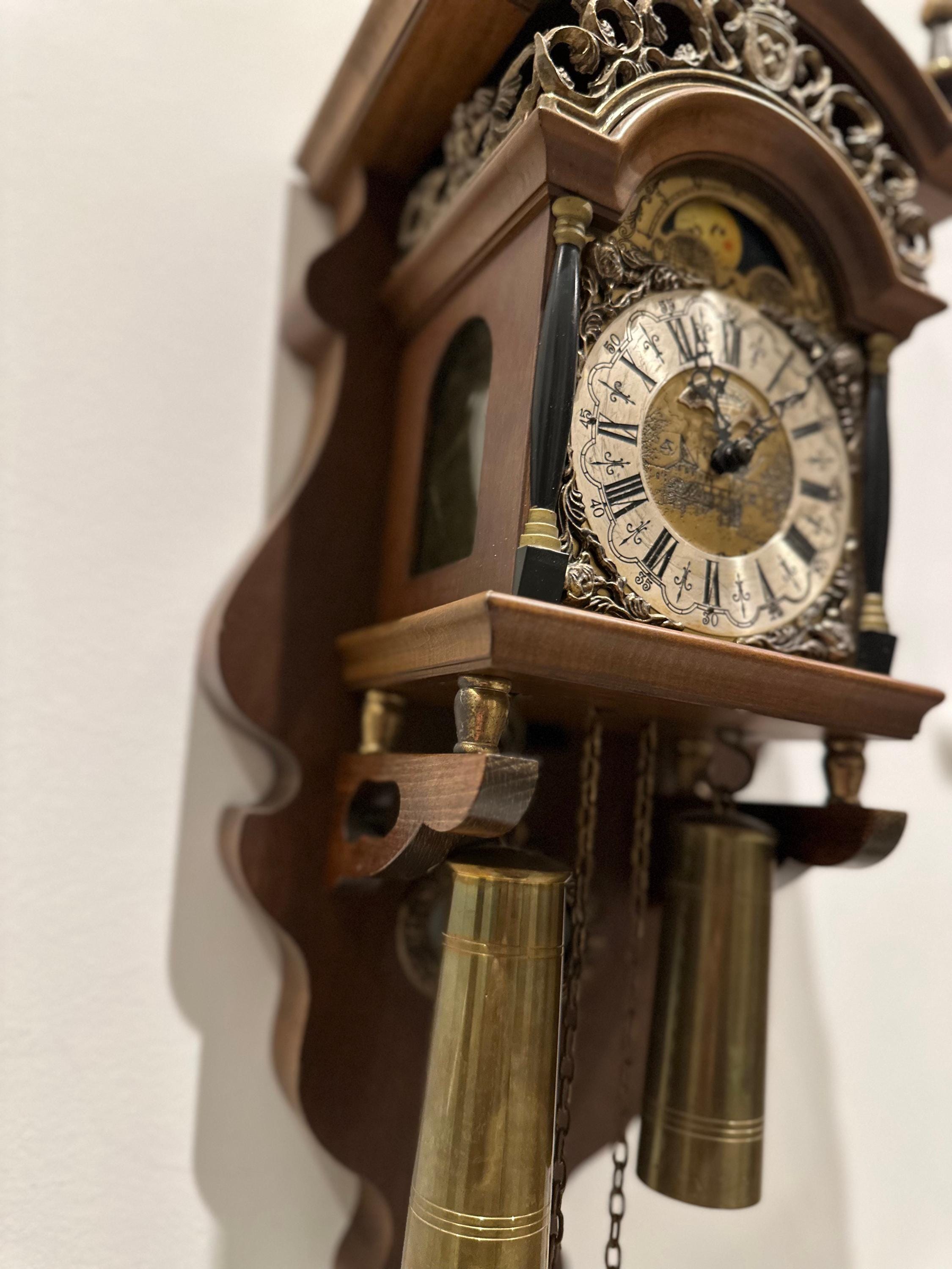 Vintage Warmink WUBA Dutch Wall Clock – Mechanical Weight Driven