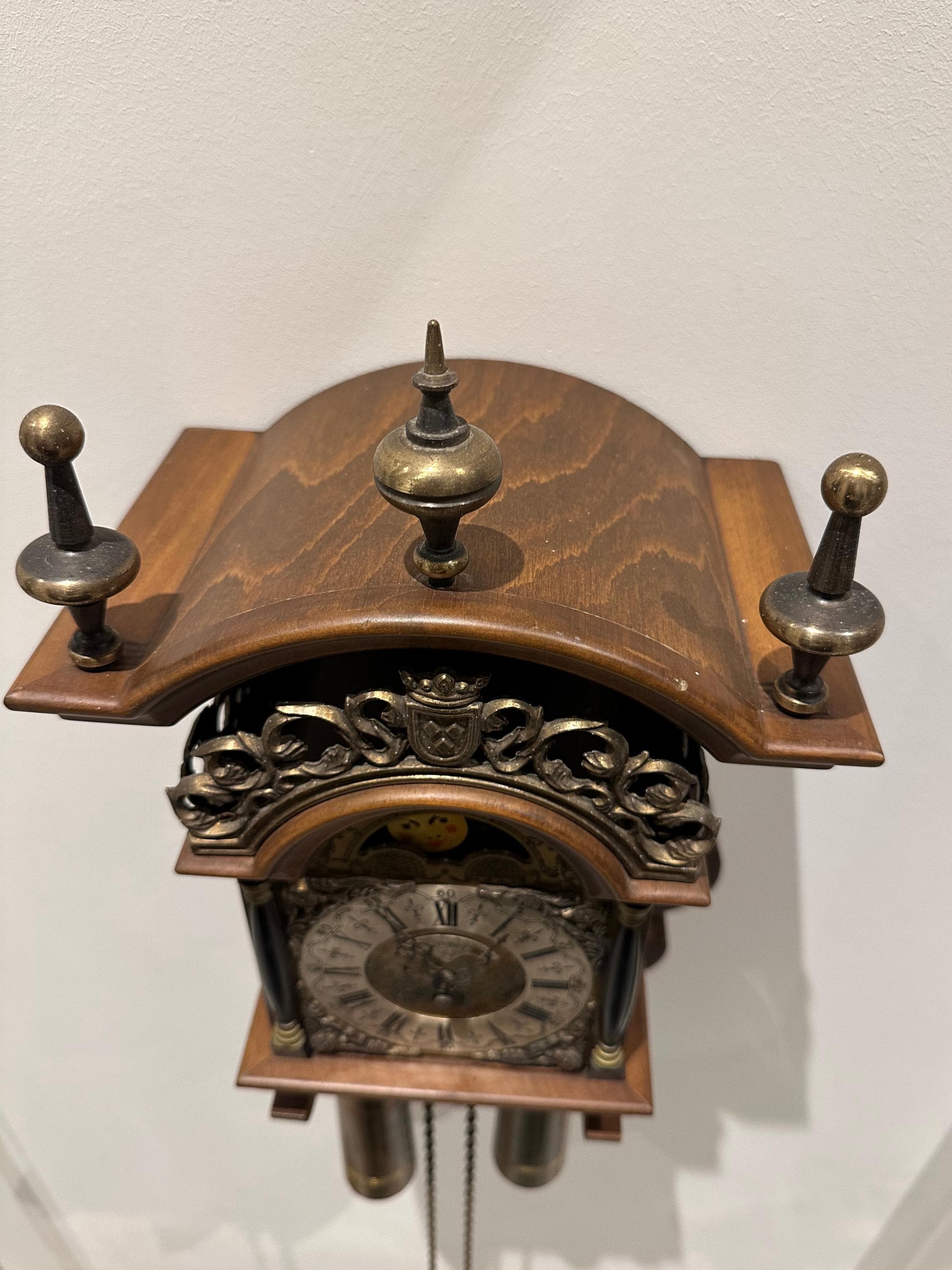 Vintage Warmink WUBA Dutch Wall Clock – Mechanical Weight Driven