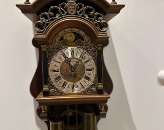 Vintage Warmink WUBA Dutch Wall Clock – Mechanical Weight Driven