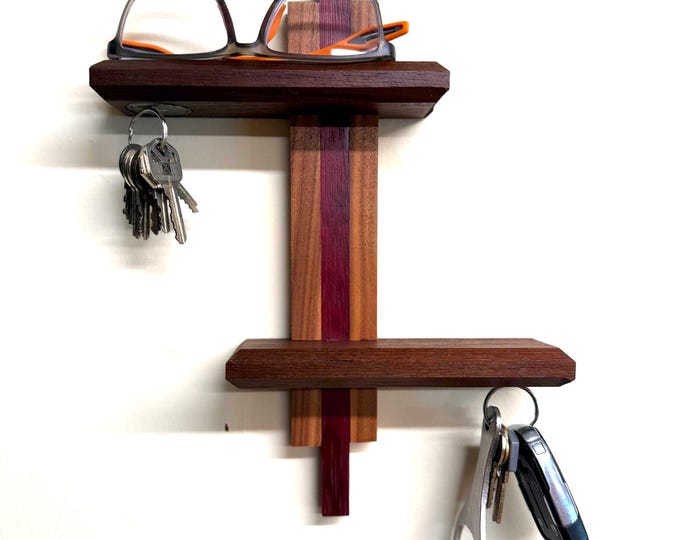Handcrafted Walnut Key Holder for Wall | Entryway Organizer Key Rack - Etsy