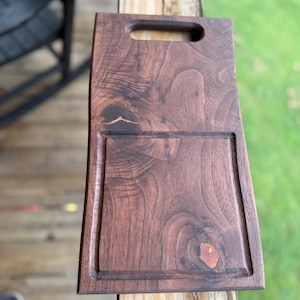 Handmade Walnut Steak Plate: Rustic Hardwood Serving Board