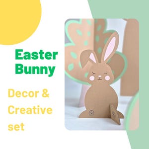 Konijntje Pasen. Paascadeau. Tafeldecor. Lentedecor. DIY Pasen. Kartonnen speelgoed. Kartonnen ambacht.  Cadeau voor meisje. Decoratie voor fotografierekwisieten.