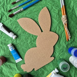 DIY voor kinderen. Zelfgemaakt konijntje. Schilderset. Zelfgemaakt karton. Knutselpakket. Creatieve set. Kleurset. Boxkonijn. Groepskunst. Leuk schilderij. Kleurkonijn