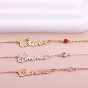 Personalized Birthstone Bracelet, Birthstone Name Bracelet, Family Jewelry, Special Gift for Mother, Bridesmaid, Valentines Day, Mothers Day