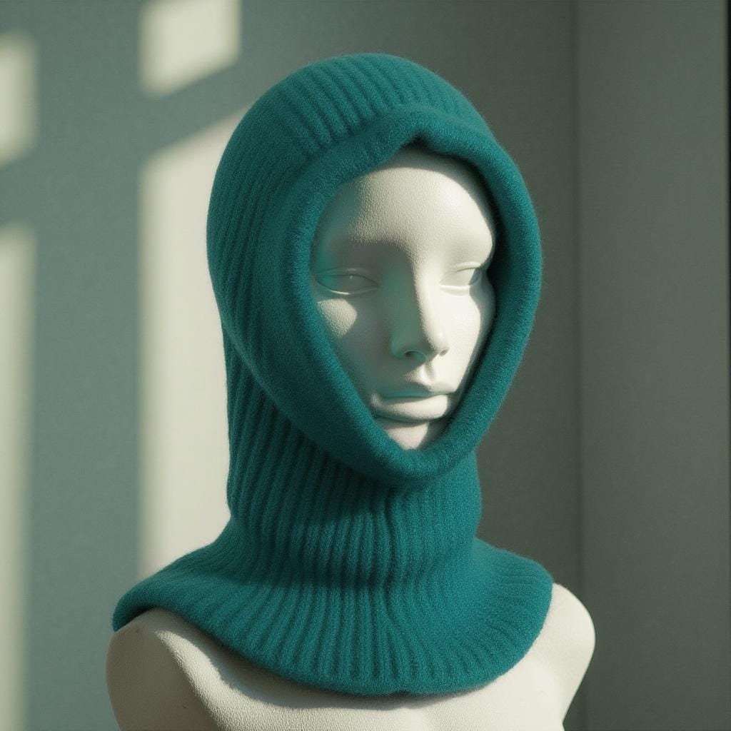 Green Knit Balaclava | Winter Hooded Scarf Hat | Warm Chunky  display picture 1