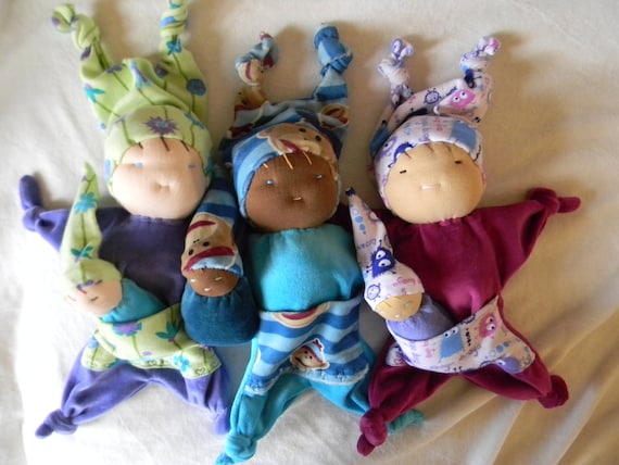 Items similar to Made to order Waldorf star doll, Knotty, teething ...
