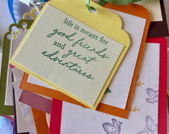 Handmade Affirmations, Inspirational Sayings, Bible Quotes, Sentiments. Small Tags, Lunchbox Notes, Order 6, 12 or 24. Variety Pack.