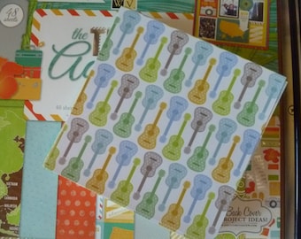 Clearance! From The Messy Desk!!! Gloss & Foil Pattern Papers, Travel Adventure by DCWV. 12 or 24, 6 x 6” Color Block, Country, Music