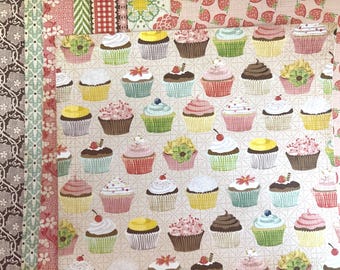 Sale - Colorful DIY Card Kit for 4, 6 or 8. Combo Kit: Sweet Day, This and That, Sweet Threads, Nook + Pantry 2 Sizes of Pattern Paper