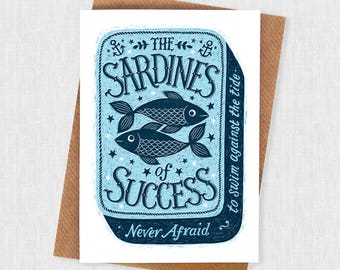 Sardines of Success Encouragement Card