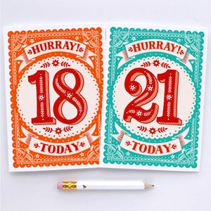 Cartes d'anniversaire pour les 18 et 21 ans