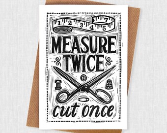 Black and White Sewing Quote Card