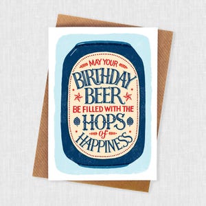Carte de joyeux anniversaire de houblon de bière