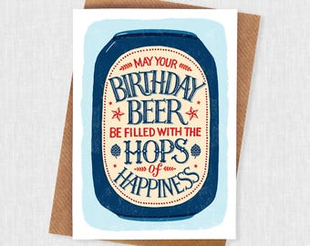 Happy Hops Birthday Beer Card