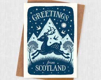 Greetings from Scotland Scottish Deer Card