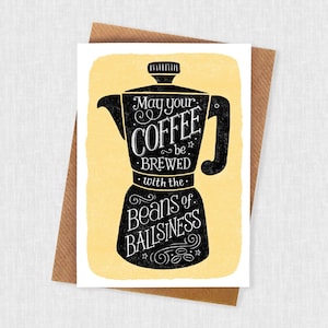 Carte vierge drôle de citation de café