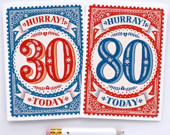 Milestone Birthday Cards Ages 30 to 80