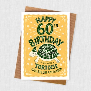 Carte drôle 60e anniversaire tortue