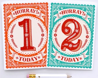 Children's Age Birthday Cards Ages 1 to 10