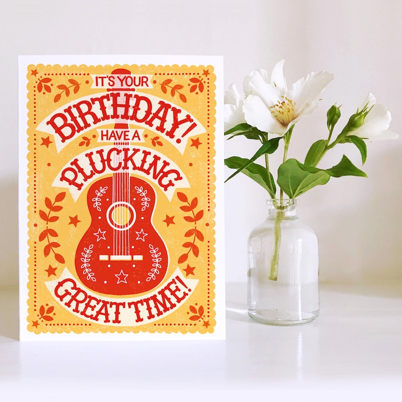 Guitar and Ukulele Player Birthday Card image 2