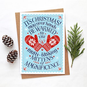 Wanten van pracht Multi Tasking kerstkaart