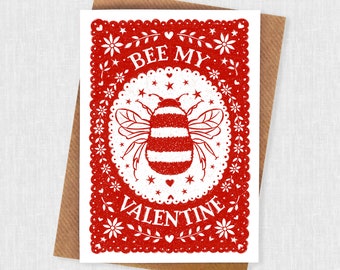 Valentine Card | Bee Valentine Card | Valentines Card | Bee Valentines Card | Bee Valentine Design | Bee design Valentines | Bee Valentines