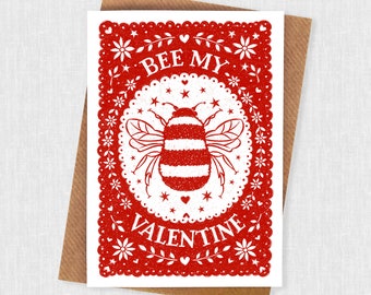 Valentine Card | Bee Valentine Card | Valentines Card | Bee Valentines Card | Bee Valentine Design | Bee design Valentines | Bee Valentines