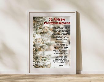 St. Andrew Christmas Novena Prayer, Catholic Advent Print (Digital Download)