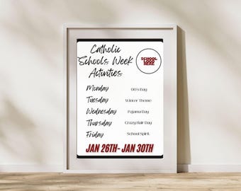 Catholic Schools Week Editable Template, Catholic Schools Week Canva Editable template, Catholic Schools Week Flyer template