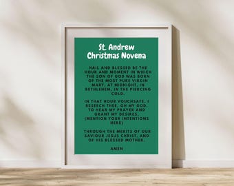 St. Andrew Christmas Novena Prayer, Catholic Advent Print (Digital Download)