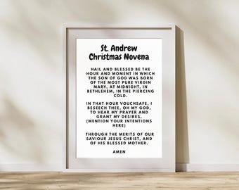 St. Andrew Novena Prayer, Catholic Advent Print (Digital Download)