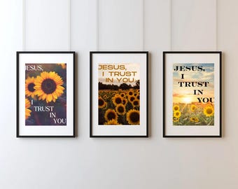 Sunflower Catholic Wall Art Print Bundle (Digital Download)