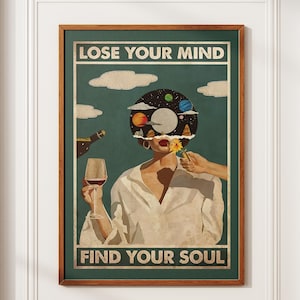 Lose Your Mind Find Your Soul Vintage Poster, Lose Your Mind Print, Vintage Music-Inspired Wall Art, Retro Poster Print, Music Retro Poster