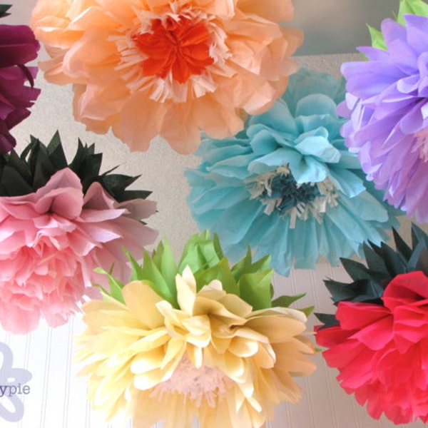 CUSTOM LISTING for NEHA 21 Giant Paper Flowers, wonderland wedding, bridal/baby shower, fairy party decor. Party Blooms by Whimsy Pie