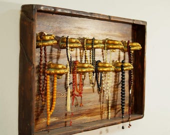 Smyckesarrangör väggdekor, 3D-smycken, rosenkrans, halsband, armbandsställ, nyckelringsväggprydnadssak, personlig smyckesdisplay