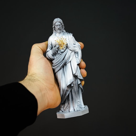 聖なる父の像、イエス・キリストの置物白、キリスト教の彫刻、宗教的な
