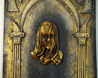 Lágrimas de Oro, Lágrimas de Freya, Arte en lienzo, Arte de mujer, Arte mural de mujer, Arte moderno en lienzo, Lienzo para habitación de niña, Arte de mujer en 3D