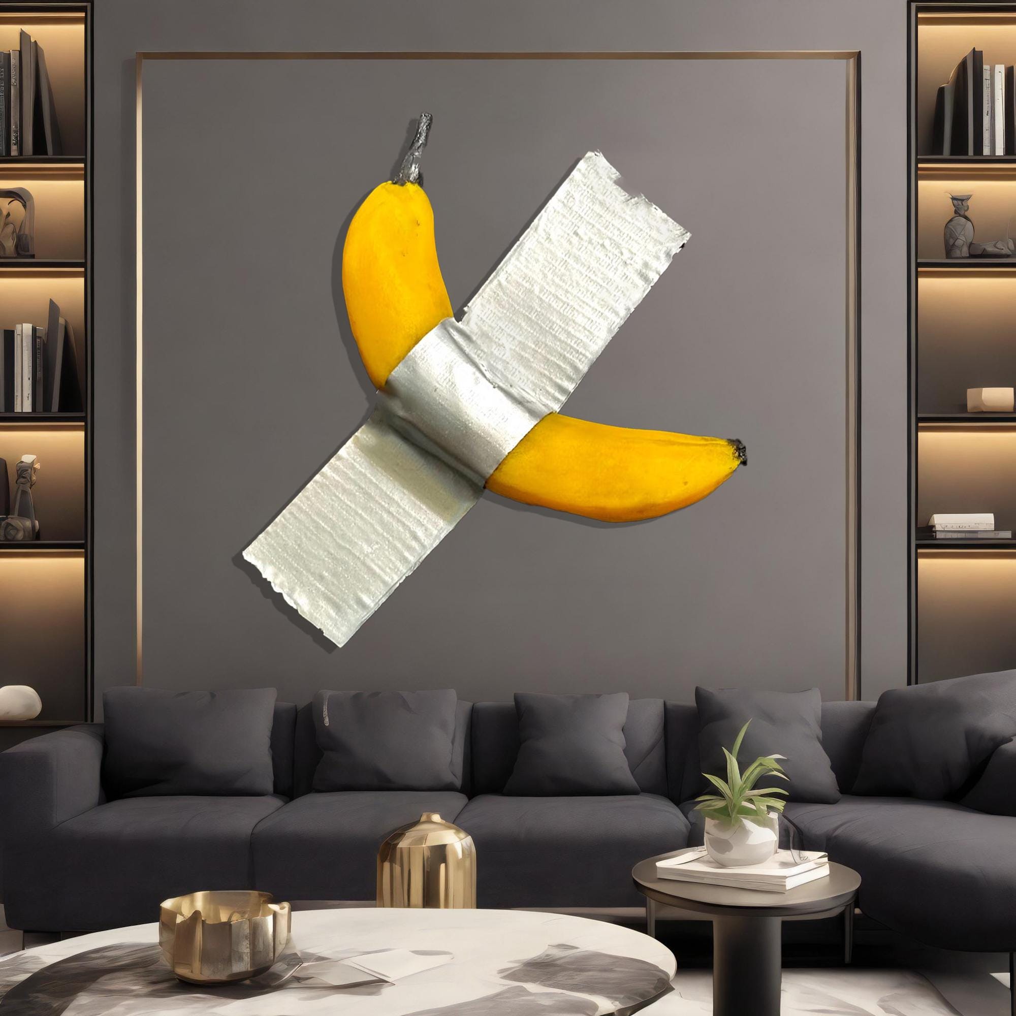 Duct Tape Banana Ultra Realistic, Duct Tape Banana - Hand Painted