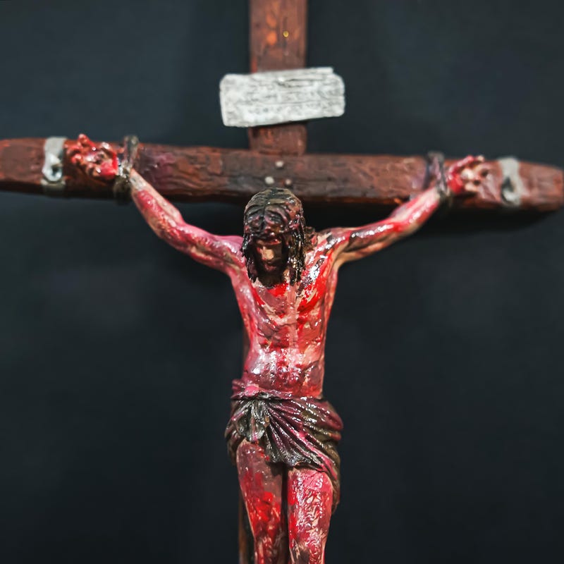 Splendor Of Jesus Hand Painted Wooden Crucifix main image 1