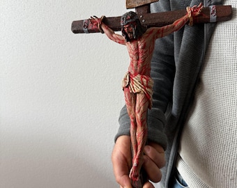 Crucifix Jesus Christ Statue in contemplation Statue Holy Figurine Religious Catholic Statue Jesus  Carvings Religious Gifts