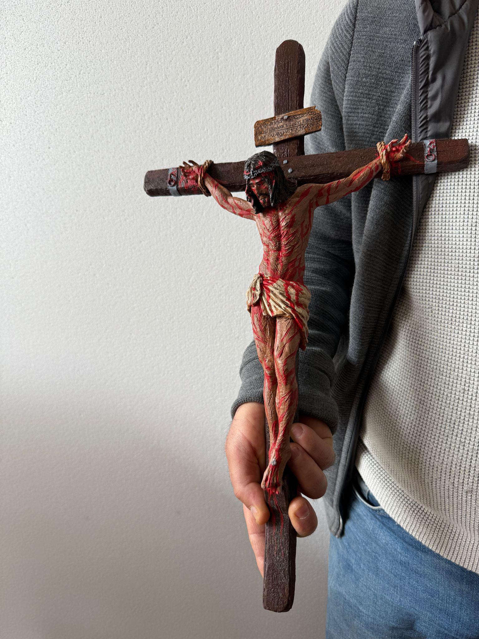 キリストの受難、リアル、十字架、3Dカスタム手描きフィギュア、宗教的