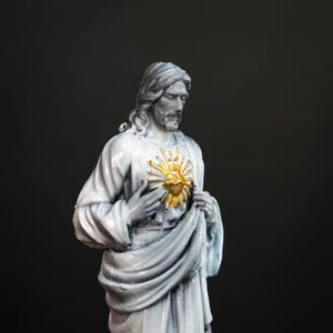 Holy Father Statue , Jesus Christ Figurine White , Christian Sculpture , Religious Decor God ,Home Altar Keepsake Spiritual Gifts,jesus gift