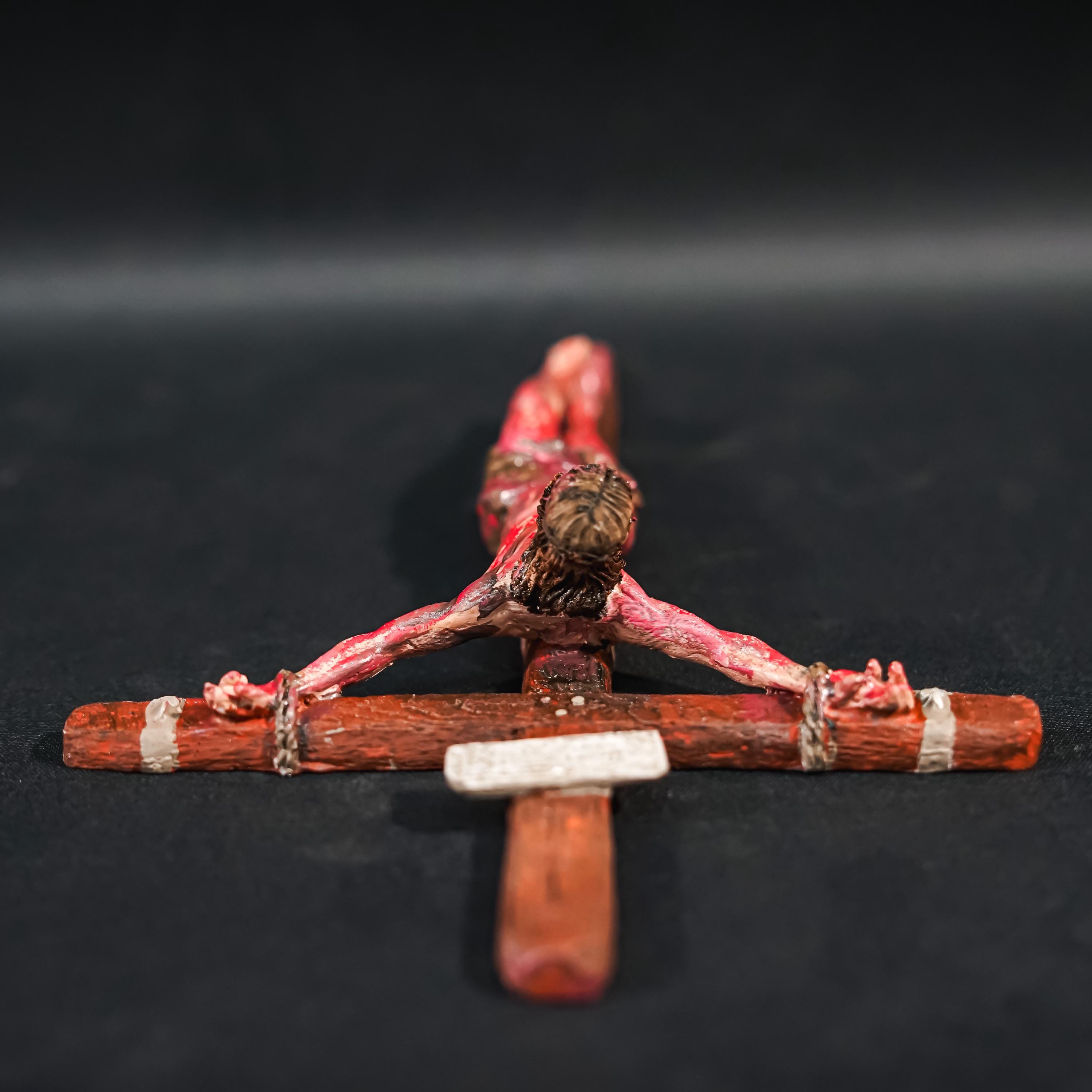 リアルな十字架イエス・キリストの彫刻、受難の十字架、壁/テーブル