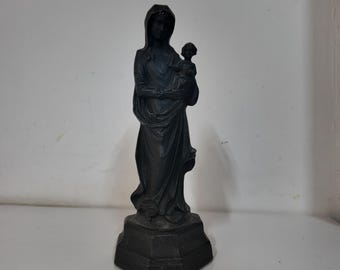 Black Our Lady of Grace Statue Virgin Mary Blessed Mother Statues Catholic Gifts Christian Decor Religious12x28cm( 11''x5'' inç)